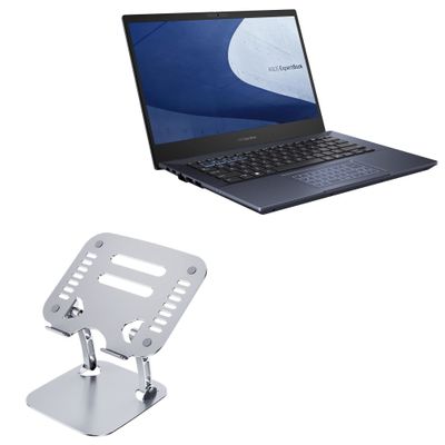 BoxWave Stand and Mount Compatible with ASUS ExpertBook B5 (B5402C) - Executive VersaView Laptop Stand, Ergonomic Adjustable Viewing Angle Metallic Riser - Metallic Silver