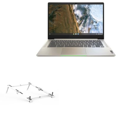BoxWave Stand and Mount Compatible with Lenovo IdeaPad 5i Chromebook (82M8) - Pocket Aluminum Stand 3-in-1, Portable Multi Angle Viewing Riser - Metallic Silver