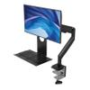 CTA Workstation Clamp Mount for Single Monitor with Keyboard Tray & USB Hub - Adjustable Desk Monitor Mount with 360 Degree Rotation - Black view 1