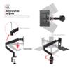 CTA Workstation Clamp Mount for Single Monitor with Keyboard Tray & USB Hub - Adjustable Desk Monitor Mount with 360 Degree Rotation - Black view 3