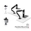 CTA Workstation Clamp Mount for Single Monitor with Keyboard Tray & USB Hub - Adjustable Desk Monitor Mount with 360 Degree Rotation - Black view 4