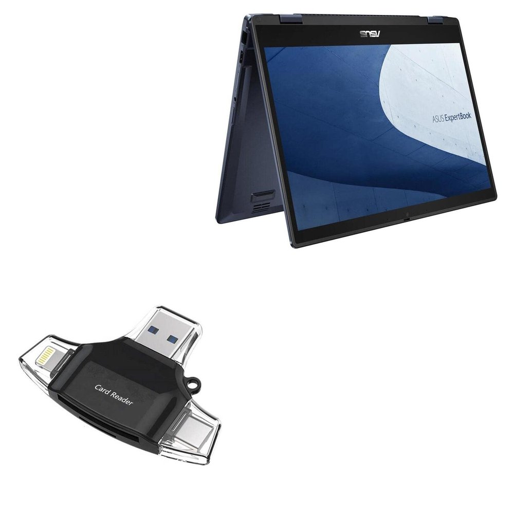 BoxWave Smart Gadget Compatible with ASUS ExpertBook B3 Flip (B3402) - AllReader SD Card Reader, microSD Card Reader SD Compact USB - Jet Black