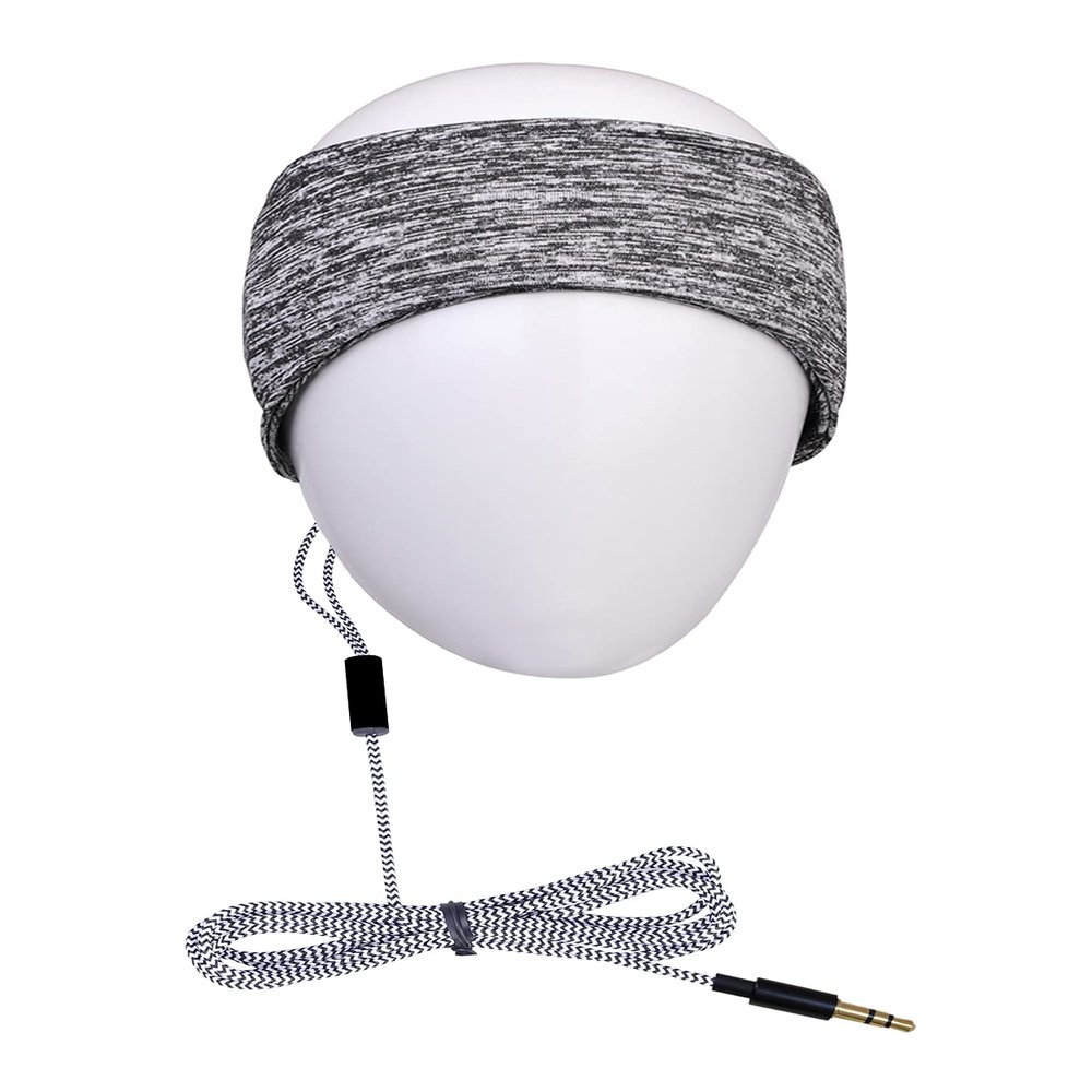 MMUSS Sleep Headphones Eye Mask for Sleeping Gray with Ultra-Thin HD Stereo Speakers Perfect for Insomnia, Side Sleepers, Nap, Snoring, Air Travel, Meditation,Relaxation(3.5mm Jack Small Size)
