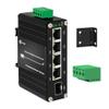 Throncom Industrial Gigabit 4-Port Ethernet Switch - Hardened 10/100/1000Mbps Fiber with 100/1000M Adaptive SFP Slot, Din Rail/Wall Mount, Unmanaged Network, 12-48V DC, 5-Port view 1