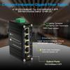 Throncom Industrial Gigabit 4-Port Ethernet Switch - Hardened 10/100/1000Mbps Fiber with 100/1000M Adaptive SFP Slot, Din Rail/Wall Mount, Unmanaged Network, 12-48V DC, 5-Port view 2