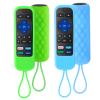 2 Pack Case for Roku Express/Streaming Stick/Premiere - Silicone Cover for TCL Hisense Roku TV Remote Sleeve Skin Smart TV Control Replacement Case(Green and Sky Blue) view 1