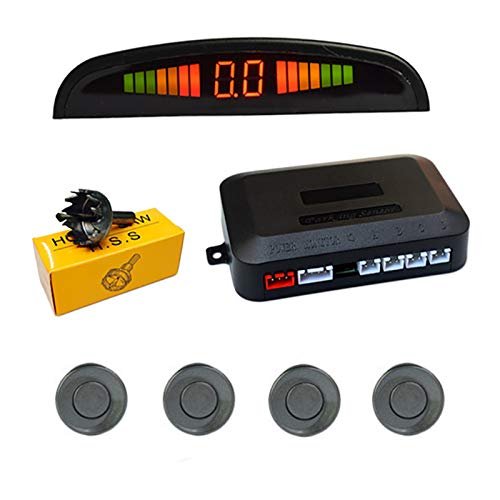 Car Parking Sensor, Rear Reversing Radar System with 4 Sensors, Wireless Reverse Backup LED Alarm Buzzer Reminder 5 Colors
