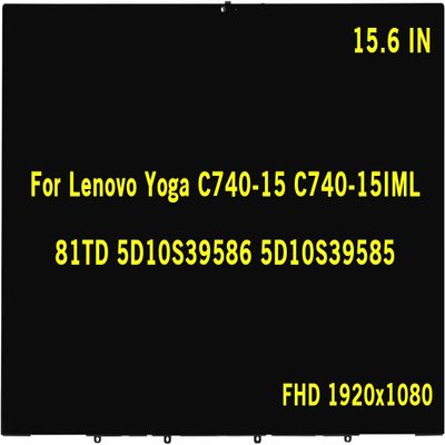 GBOLE 15.6" Replacement for Lenovo Yoga C740-15 C740-15IML 81TD 5D10S39586 5D10S39585 FHD 1920x1080 IPS LCD Display Touch Screen Assembly Digitizer Control Board with Bezel