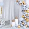 20 ft x 10 ft Wrinkle Free Silver Backdrop Curtain for Parties, Polyester Silver Grey Backdrop Drapes 4 Panels 5x10ft for Baby Shower Photoshoot Engagement Wedding Birthday Photography Background view 1