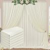 30 ft x 10 ft Wrinkle Free Ivory Backdrop Curtain for Wedding Parties, Polyester Ivory Photo Backdrop Drapes 6 Panels 5x10ft for Baby Shower Photoshoot Engagement Birthday Party Photography Background view 1