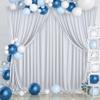 30 ft x 10 ft Wrinkle Free Silver Backdrop Curtain for Parties, Polyester Silver Grey Backdrop Drapes 6 Panels 5x10ft for Baby Shower Photoshoot Engagement Wedding Birthday Photography Background view 4