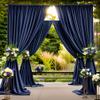 30 ft x 10 ft Wrinkle Free Navy Blue Backdrop Curtain for Parties,Polyester Photo Backdrop Drapes, Thick Background 6 Panels 5ft x 10ft for Baby Shower Wedding Birthday Party Backdrop Stand view 2