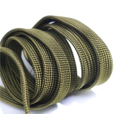 10 Meters Green Cotton Braided Cable Sleeving, for Power Audio Wire Special Shock Absorber Braided Sleeve Cable Tube Sleeves Parts (Color : 10 Meters Length, Size : 20mm Flat Size)