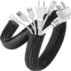 AGPTEK Cable Sleeve Cover, 6.6ft - 1.2 inch Desk Cord Organizer Cable Hider, Home Office Wire Management Computer TV Wire Loom Tubing, Pet Proof Cord Protector, from Cat Dog Chewing, Black view 1