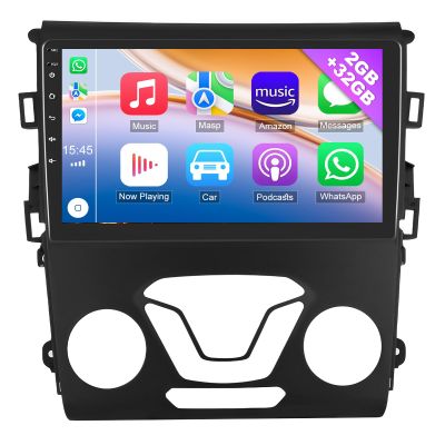 EWLSAC Android 13.0 Double Din Car Stereo for Ford Fusion 2013-2016 9 Inch HD Touch Screen Car Audio Multimedia Receiver with Carplay Android Auto GPS Radio Navigation Bluetooth Camera, 2G+32G