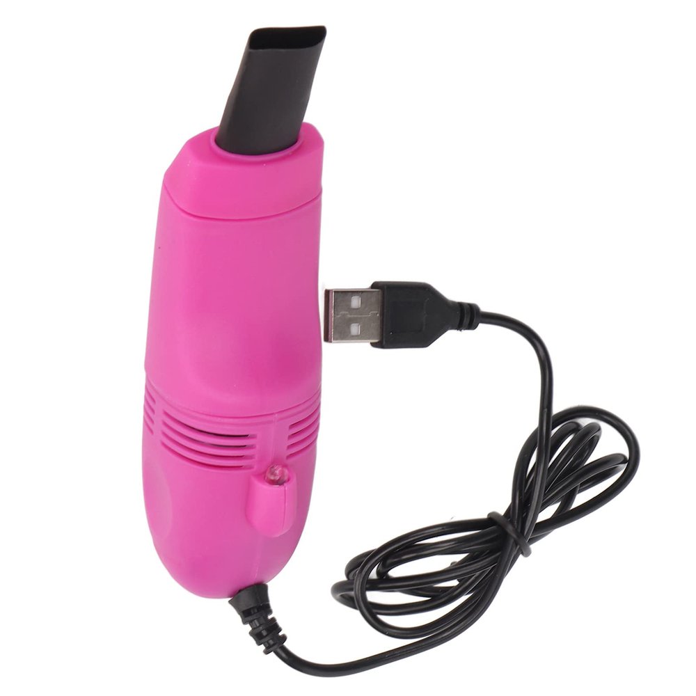 Mini Keyboard Cleaner, Stable Current Mini Computer Vacuum USB Handheld for Crumb (Rose Red)