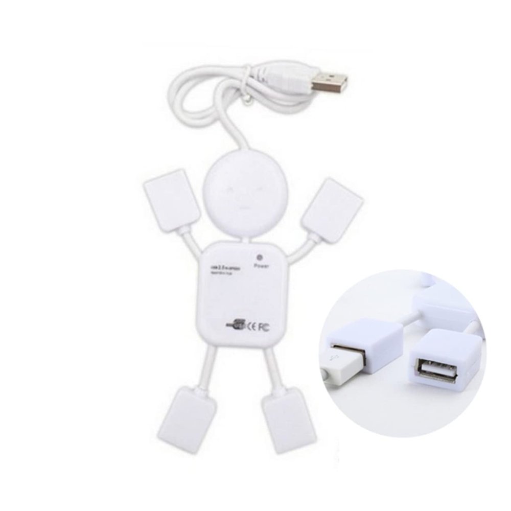 Mobestech Dispenser USB Hubs 4 PDA for Ports Mini Phone Multiple Splitter Expansion Data White USB Hub Portable Shape Creative People Home USB Hubs