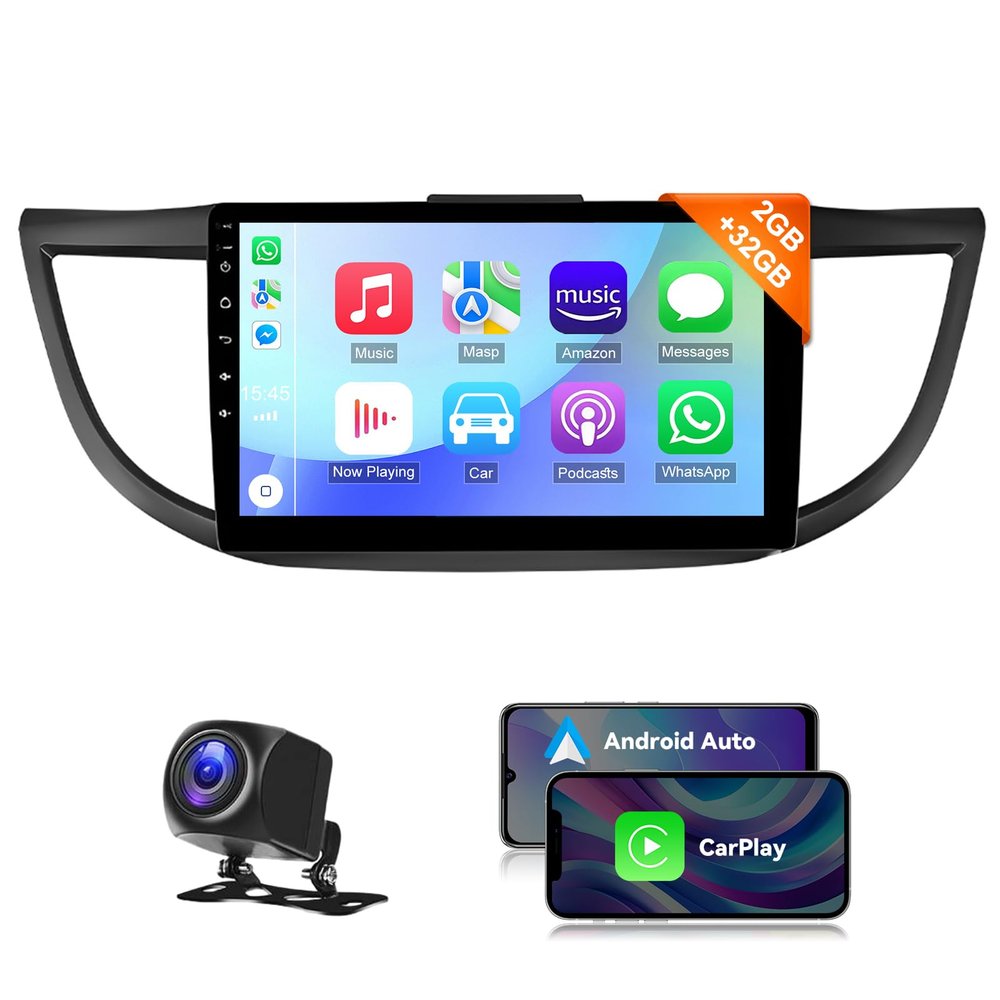 EWLSAC Android 13.0 Double Din Car Stereo for Honda CRV 2012-2016 10 Inch HD Touch Screen Car Audio Receiver with GPS Navigation Bluetooth Head Unit Supports Backup Camera, 2G+32G