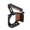 Andoer Camera Cage + Top Handle Kit Aluminum Alloy Video Cage with Cold Shoe Mount Replacement 1/4" and 3/8" Threads for Sony ZV-E10 Camera view 2