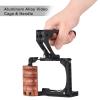 Andoer Camera Cage + Top Handle Kit Aluminum Alloy Video Cage with Cold Shoe Mount Replacement 1/4" and 3/8" Threads for Sony ZV-E10 Camera view 4