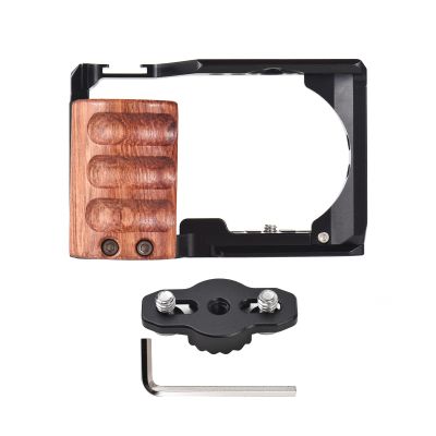 Andoer Camera Cage, Aluminum Alloy Video Cage with Cold Shoe Mount, Replacement 1/4" and 3/8" Threads for Sony ZV-E10 Camera