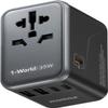 MOMAX Universal Travel Adapter, PD 35W Fast International Power Adapter, 3 USB C & 2 USB A, Worldwide Travel Plug Adapter, International Power Adapter for Europe, USA, Japan, Australia (Type C/A/G/I) view 1