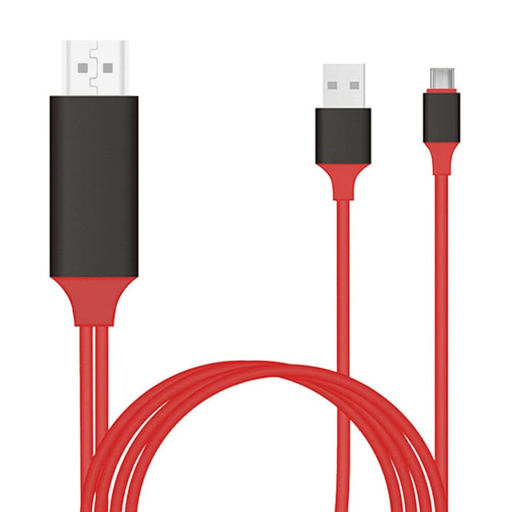 2in1 USB Type C/Micro USB to HDMI Cable,Heavy Duty Type C to HDMI Male Adapter Charge Cable 6ft Compatible with Samsung Galaxy S20 Ultra SM-G988U Smartphone