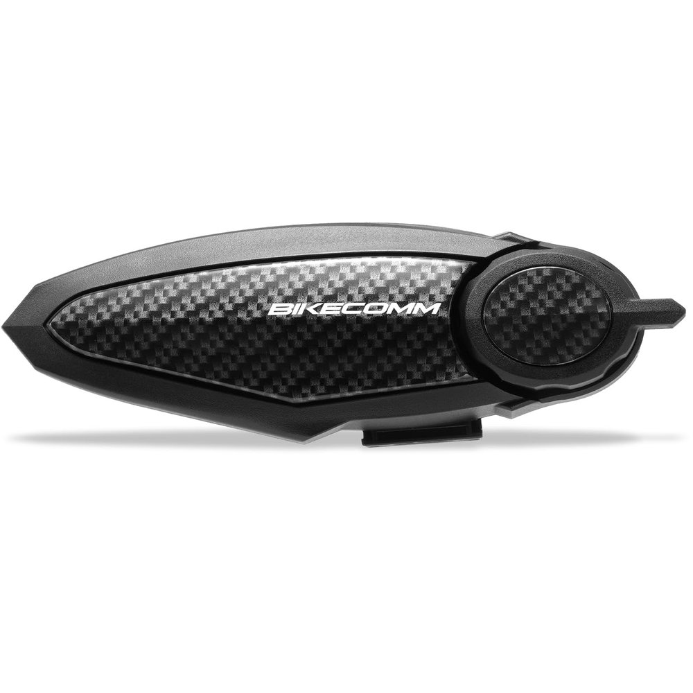 BIKECOMM BK-S2 Motorcycle Bluetooth Headset Intercom 1200M Range Wireless Speakers - Helmet Communication System, IP67, Carbon