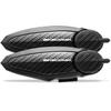 BIKECOMM BK-S2 Motorcycle Bluetooth Headset Intercom 1200M Range Wireless Speakers - Helmet Communication System, IP67, Carbon, Twin Pack view 1