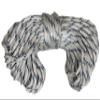 Yacht Braid Premium Polyester Rope 7/16 inch, White with Blue Tracers and Red Fleck (150 feet) view 3