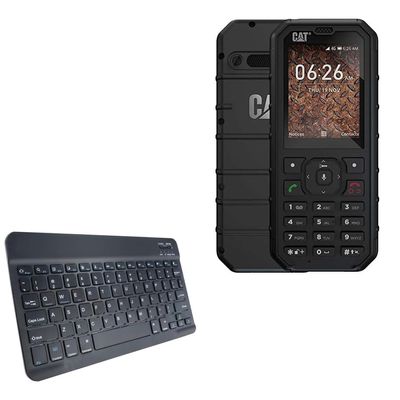 BoxWave Keyboard Compatible with CAT B35 - SlimKeys Bluetooth Keyboard, Portable Thin with Chiclet-Style Keys - Jet Black