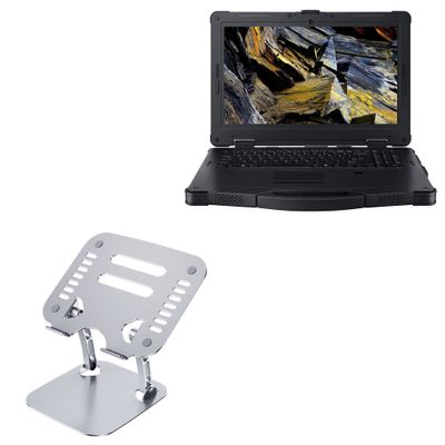 BoxWave Stand and Mount Compatible with Acer Enduro N3 (EN715-51W) - Executive VersaView Laptop Stand, Ergonomic Adjustable Viewing Angle Metallic Riser - Metallic Silver