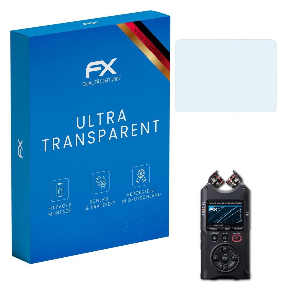 atFoliX Screen Protection Film compatible with Tascam DR-40X Screen Protector, ultra-clear FX Protective Film (3X)