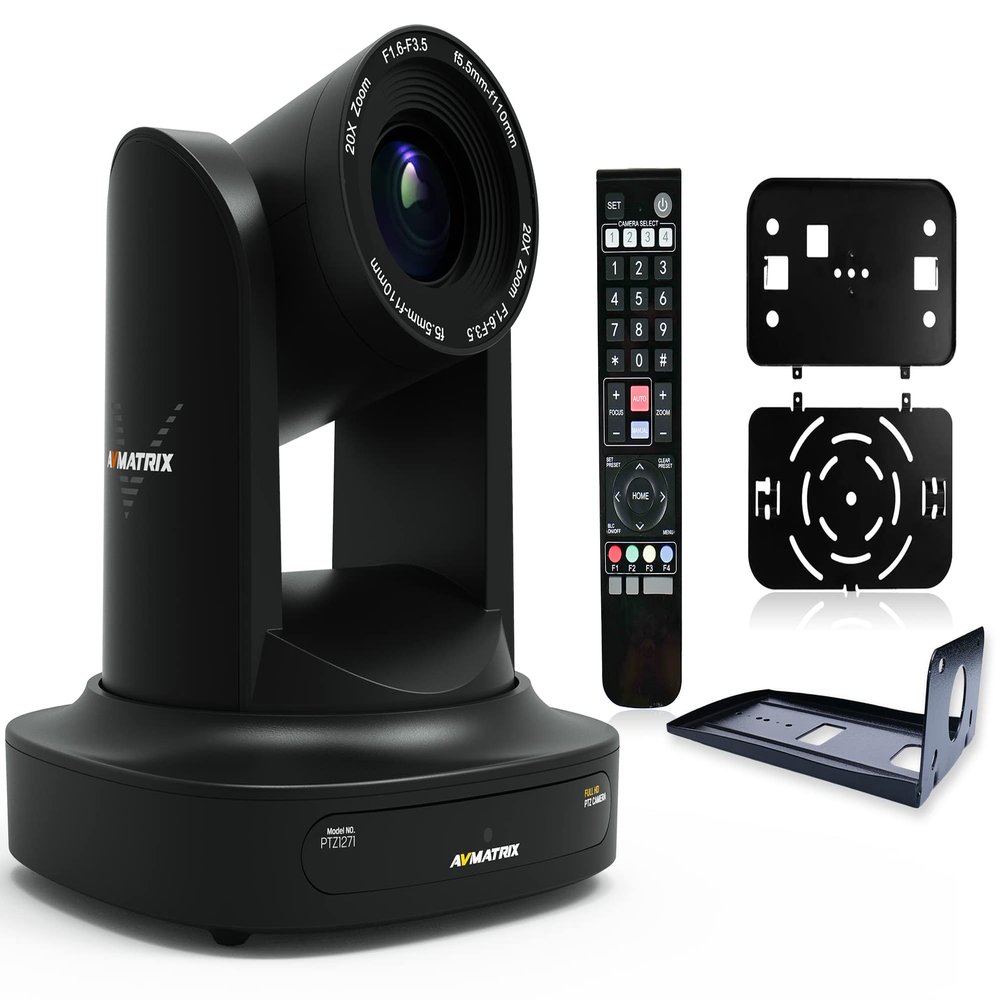 AVMATRIX PTZ Camera with 20x Optical Zoom, Full HD POE Streaming Camera 3G-SDI HDMI 1080P 60Fps Output with RS232 RS485 IP Live Streaming for YouTube Skype Church Conference Meeting Room
