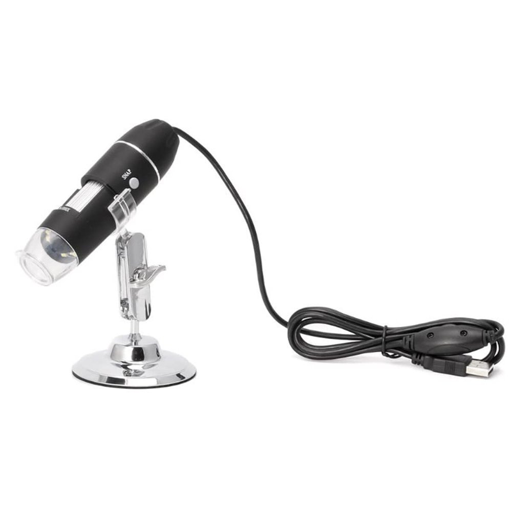 JUIYU Microscope Accessories Kit 1600X USB Digital Microscope Camera 8LED Magnifier with Hold Stand Microscope Slides