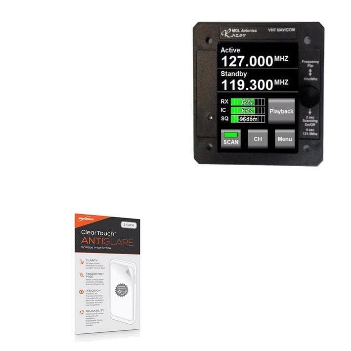 BoxWave Screen Protector Compatible with MGL Avionics Razor Intercom - ClearTouch Anti-Glare (2-Pack), Anti-Fingerprint Matte Film Skin