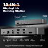 AUIMCE MacBook Docking Station 3 Monitors, Displaylink Laptop Docking Stations with 130W Power Supply,15 in 1 USB C Triple 4K Display Dock for MacBook Pro/Air and USB-C/A Port Computer (3 HDMI, 2 DP) view 2