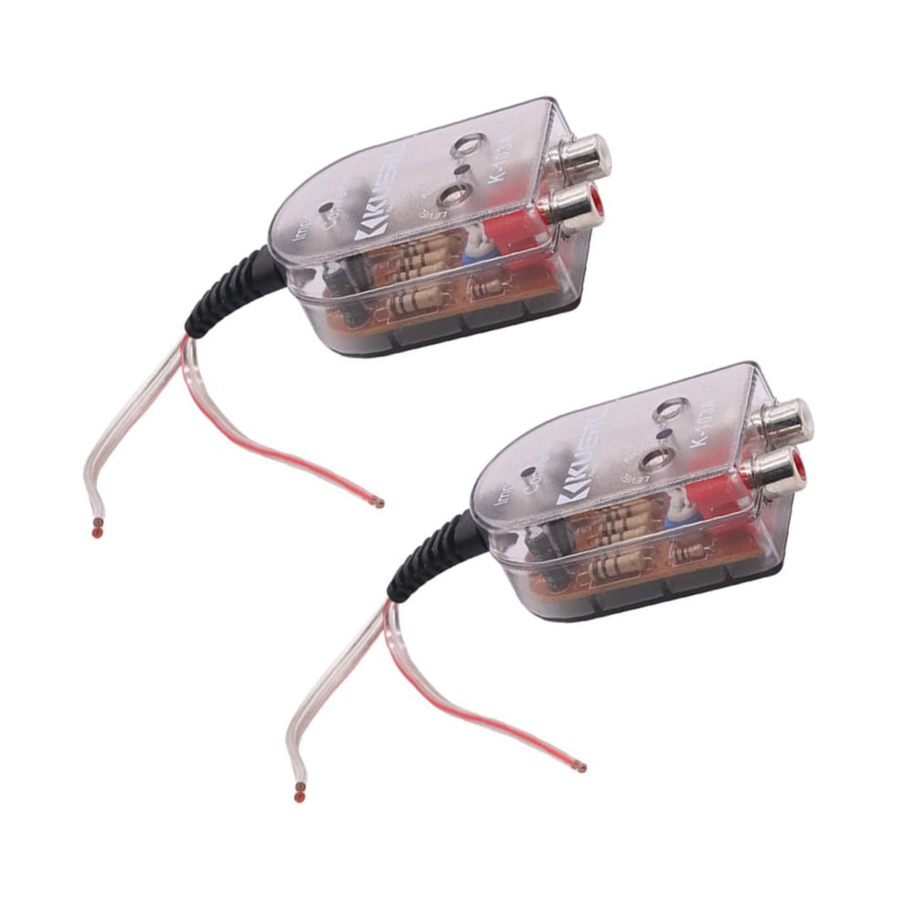 2Pcs Car Audio Converter Transparent High to Low Converter for Speaker Level Adapter Add to Car Audio System Durable