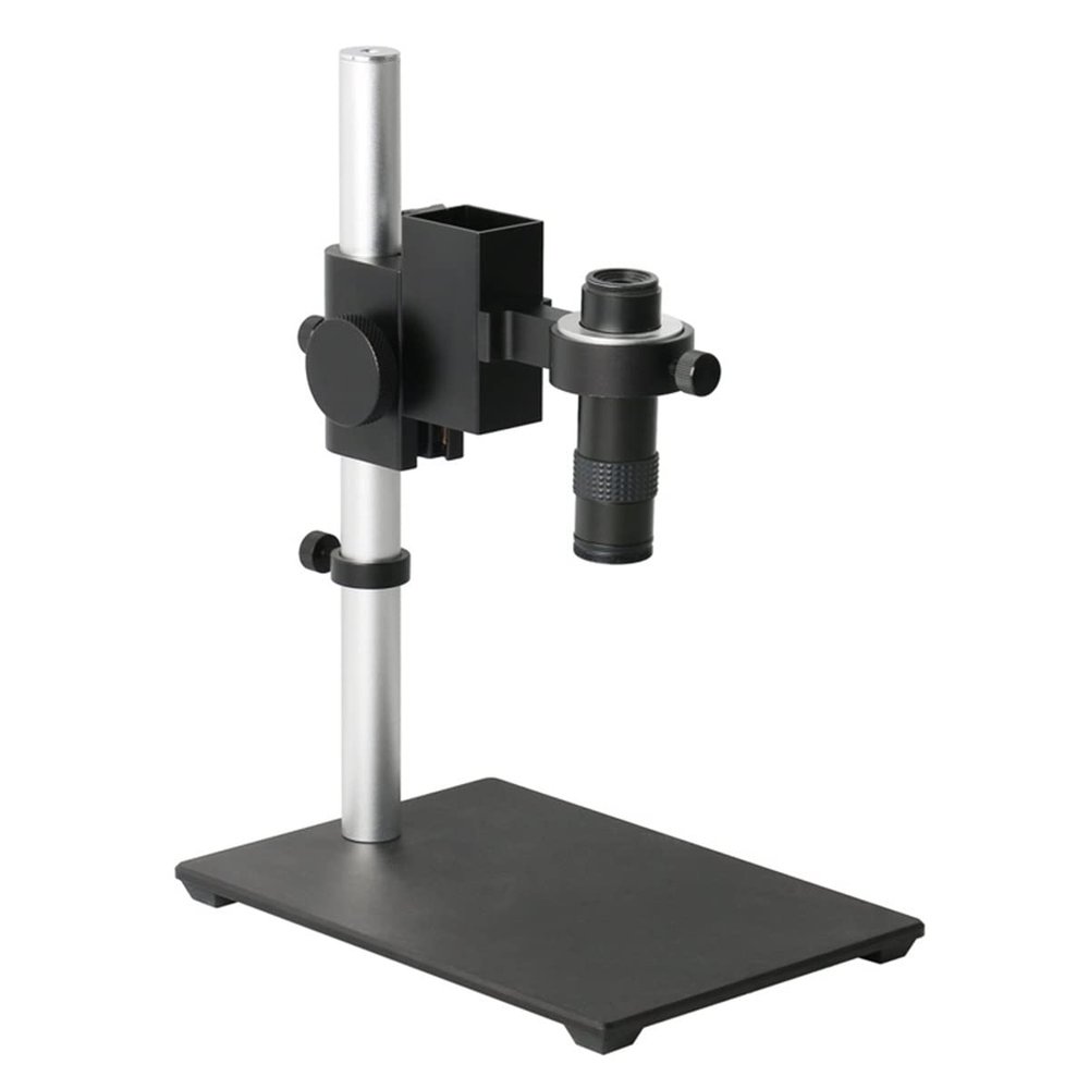 JUIYU Microscope Accessories Kit 48MP 4K HDMI USB Digital Video Monocular Microscope Camera Continus Zoom 100X 130X C-Mount Repair Tools Microscope Slides (Color : 1-130X Lens Stand)