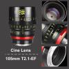 MEKE 105mm T2.1 Full Frame Manual Focus Cinema Lens Compatible with EF Mount Cinema Cameras view 3
