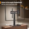 Perlegear Universal Swivel TV Stand Base for 3270 inch TVs, Height Adjustable Table Top TV Stand Mount with Tilt, Tempered Glass Base, Holds up to 88 lbs, Max VESA 400x400mm, PGTVS26 view 4
