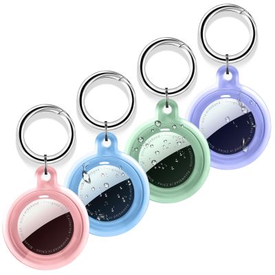 4 Pack Case for Apple AirTag (Gen1&2) Holder with Keychain, Waterproof & Anti-Scratch Protect Cover Compatible with Airtags, GPS Finder Accessories Air Tagholder for Keys, Bags, Pet