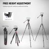 NEEWER 72" Fluid Head Video Tripod Monopod, Aluminum Alloy QR Plate Compatible with DJI RS Gimbal, 360 Pan & +90/-70 Tilt for DSLR Camera Camcorder, Max Load 13.2lb/6kg, TP72A view 4