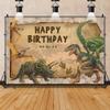 15x10ft Dinosaur Happy Birthday Backdrop for Photography,3D Realistic Dinosaur Theme Backdrops, for Boy Girl Birthday Party Banner Newborn Baby Shower Decoration Photo Booth Prop view 1