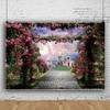 10x8ft Castle Forest Backdrop Pink Floral Fairy Tale Wonderland Fantasy Palace Photography Background for Kids Children Girls Princess Birthday Party Banner Baby Shower Supplies view 3