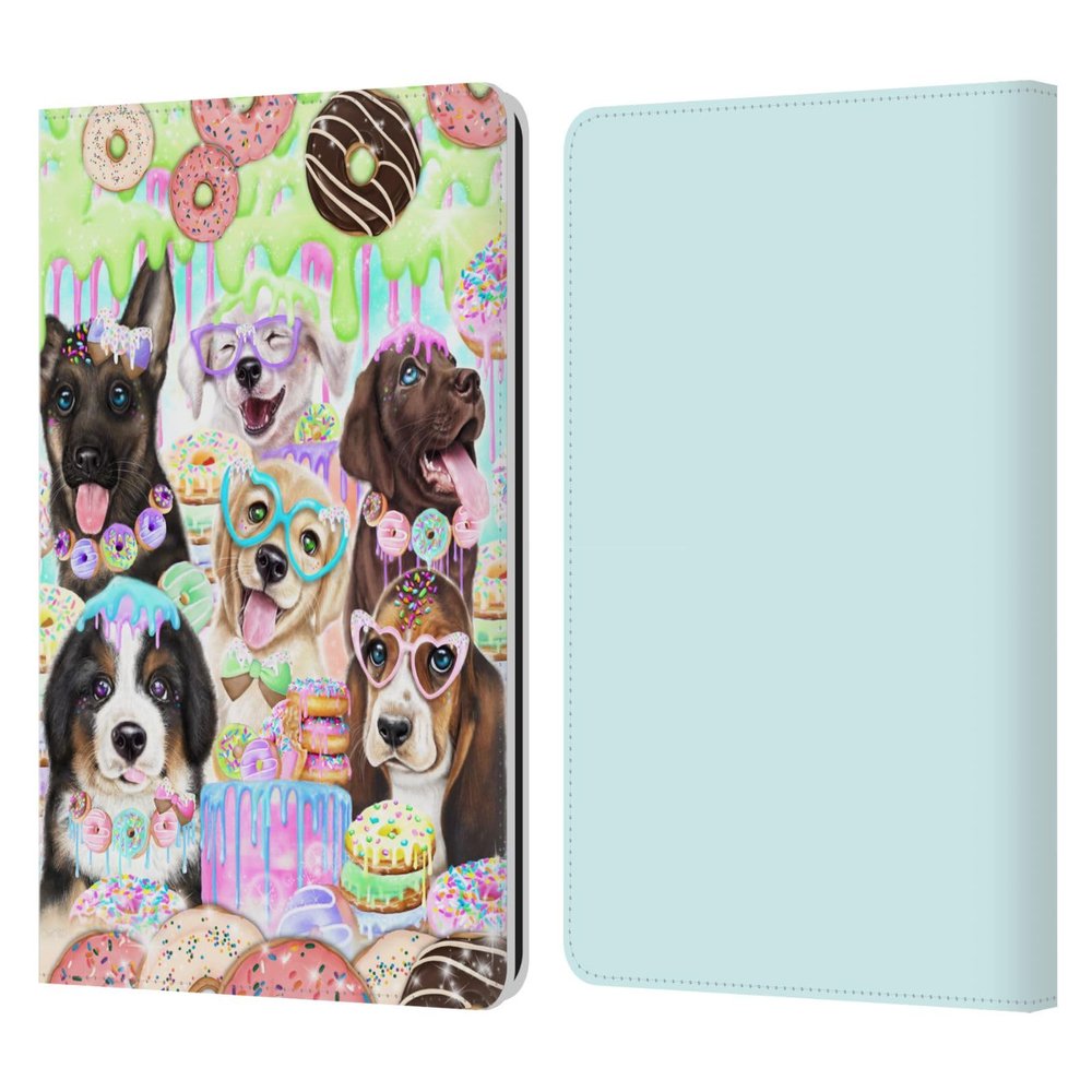 Head Case Designs Officially Licensed Sheena Pike Puppy Dogs and Donuts Animals Leather Wallet Case Compatible with Kindle Paperwhite 1/2 / 3