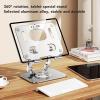 Adjustable Tablet Stand, Portable Monitor Stand, 360 Degree Rotation Folding Hollow Cooling Tablet Stand Holder Heavy Duty Aluminum Desktop Tablet Dock for Pad Phone view 2