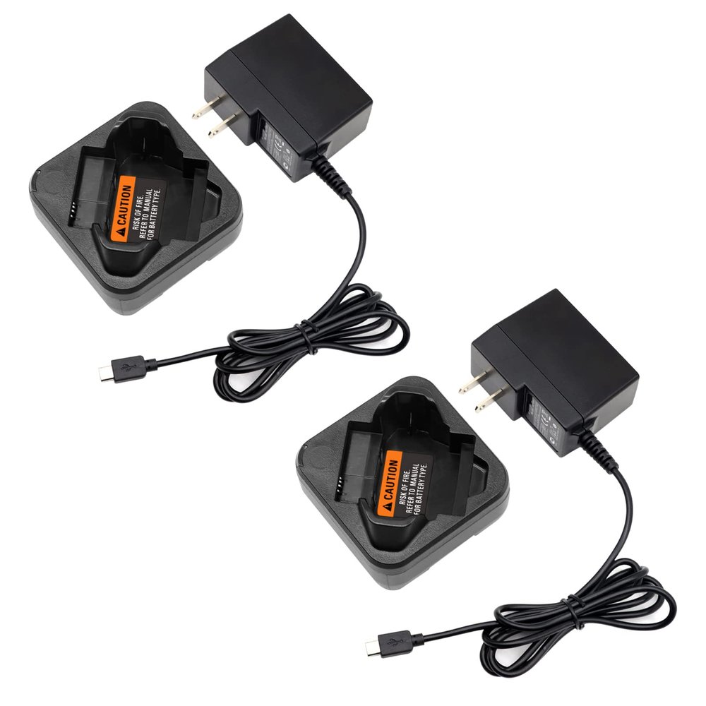(2PCS) PMLN7094 Charger PMLN7109A PMLN7109 [Upgraded] for Motorola SL300 TLK100 SL2600 SL7500 FNB-V142LI FNB-V142 Digital Two-Way Ra-dio PMNN4468B PMNN4468A PMNN4468 Battery Charger