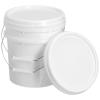 DECHOUS 2pcs Empty Bucket Water Pails Food Grade Buckets with Lids White Paint Art Craft Fishing Water Pail Paint Container Lid White Plastic Cans view 1