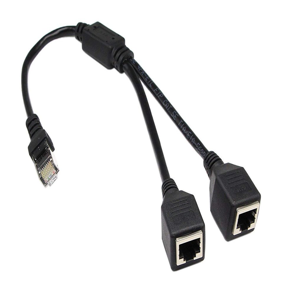 BELLESTAR RJ45 Ethernet Splitter Adapter, Yeworth RJ45 1 Male to 2 Female LAN Network Splitter Y Port Cable Support Cat7 Cat6 Internet Networking Extension Cord